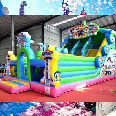 Adult Party Games Large PVC Paw Patrol Inflatable Jumping Castle Slide with Obstacle