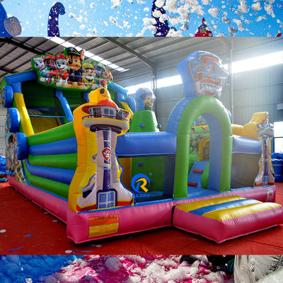 Adult Party Games Large PVC Paw Patrol Inflatable Jumping Castle Slide with Obstacle