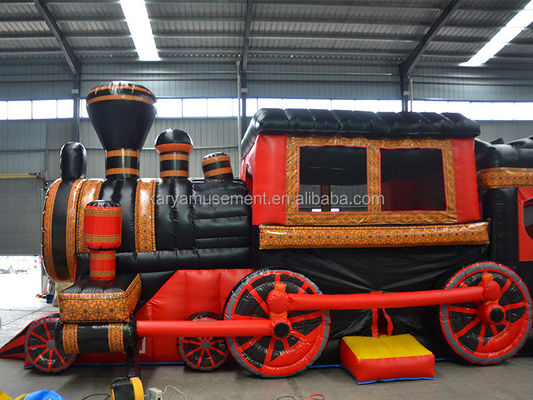 Commercial Inflatable Train Obstacle Course Combo Bounce House for Outdoor Kids Games