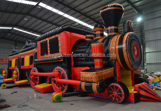 Commercial Inflatable Train Obstacle Course Combo Bounce House for Outdoor Kids Games