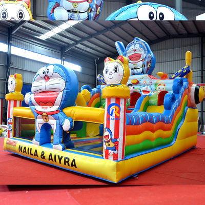 Custom Logo Printed Large Inflatable Castle Combo Slide for Children Party