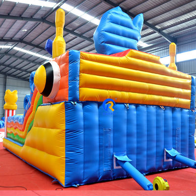 Custom Logo Printed Large Inflatable Castle Combo Slide for Children Party