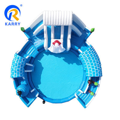 Customized Size White Polar Bear Amusement Water Park Bounce House Castle Slide Combo
