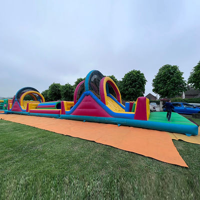 14 Years up Extra Long Inflatable Obstacle Course for Commercial Adults Outdoor Fun
