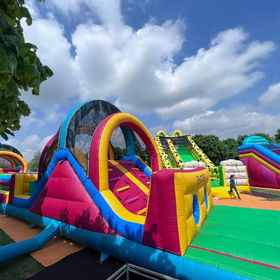 14 Years up Extra Long Inflatable Obstacle Course for Commercial Adults Outdoor Fun
