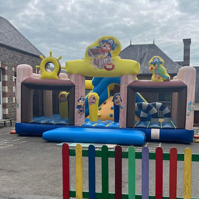 Customizable Pirate Treasure Hunt Themed Inflatable Obstacle Course with Climbing Tree