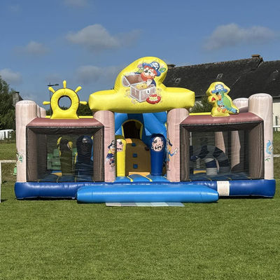 Customizable Pirate Treasure Hunt Themed Inflatable Obstacle Course with Climbing Tree