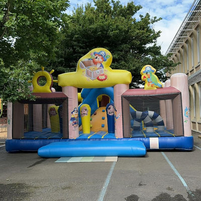 Customizable Pirate Treasure Hunt Themed Inflatable Obstacle Course with Climbing Tree