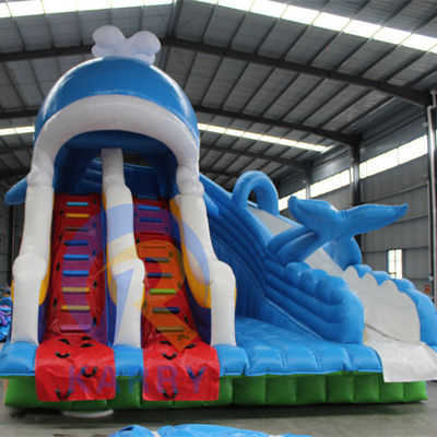 Portable PVC 0.55mm Tarpaulin Inflatable Water Slide with Pools and Swimming Ball Toys