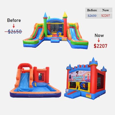 Blower Included Commercial Bouncy House with Inflatable Combo Castle Slide and Pool