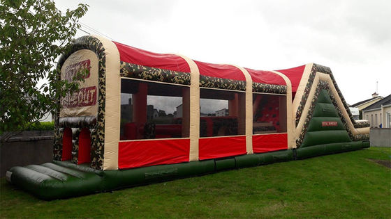 14 Years up Commercial Inflatable Bounce House Obstacle Course with Interactive Game