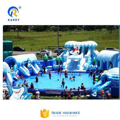 Blower Included Polar Bear Theme Inflatable Water Park 15x15m Ideal for Summer Activities