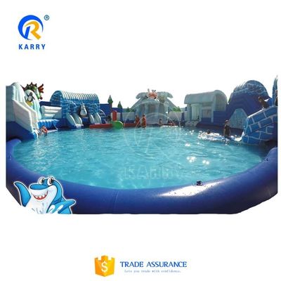 Blower Included Polar Bear Theme Inflatable Water Park 15x15m Ideal for Summer Activities