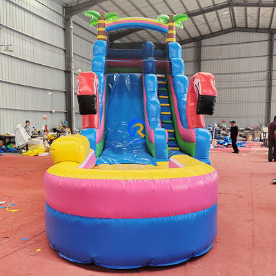 Max Capacity 100-500kg Inflatable Water Slide with Pool and Exciting Flamingo Design