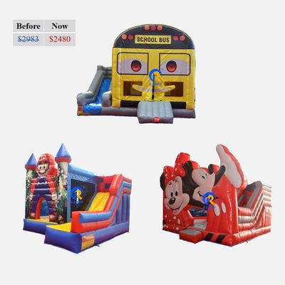 Party Rental Toddler Inflatable Trampoline Bouncy Castle with Slide and Accessories