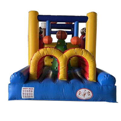Unisex Ball Sports Game Track Land Inflatable Obstacle Course with Bounce House and Slide