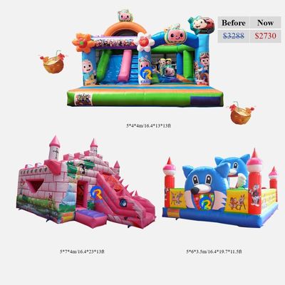 Kids Playground Inflatable Bounce House with Slide from using PVC Vinyl Tarpaulin