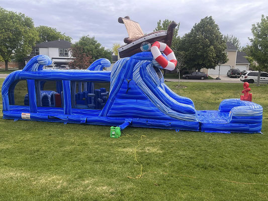 Customized Logo Acceptable Small Boat Inflatable Obstacle Course Bouncy Castle for Fun