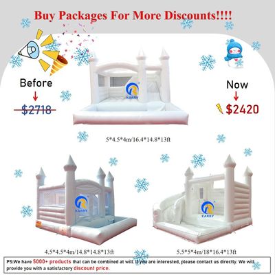 PVC Inflatable Bouncy Castle with Slide Commercial Grade Jungle Theme Customized Size