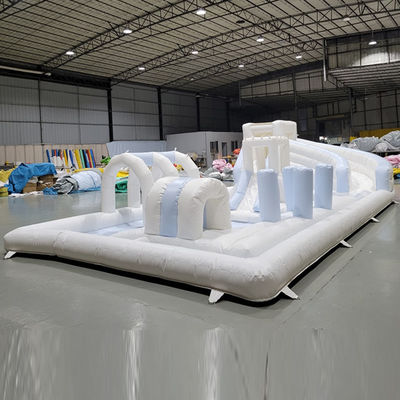 White PVC Unisex Outdoor Obstacle Course Inflatable Soft Play Equipment Kids' Playground Slide Water Inflatable with Pool