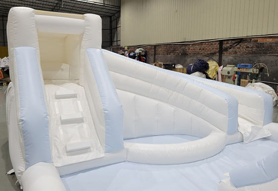 White PVC Unisex Outdoor Obstacle Course Inflatable Soft Play Equipment Kids' Playground Slide Water Inflatable with Pool