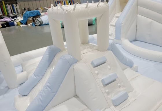 White PVC Unisex Outdoor Obstacle Course Inflatable Soft Play Equipment Kids' Playground Slide Water Inflatable with Pool