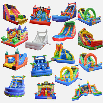 3D Embroidery Logo Commercial Backyard Amusement Park Dry Slides with Pool Collection