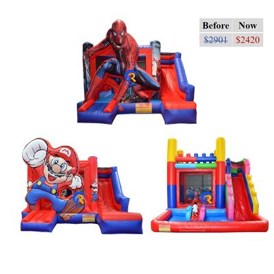 Unisex Commercial Grade Pvc Moonwalk Inflatable Bounce House with Slide and Playground