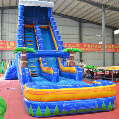 Digital Printing 23ft Tall Blue Marble Fantasy Water Slide Inflatable Games for Rental