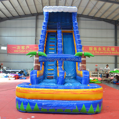Digital Printing 23ft Tall Blue Marble Fantasy Water Slide Inflatable Games for Rental
