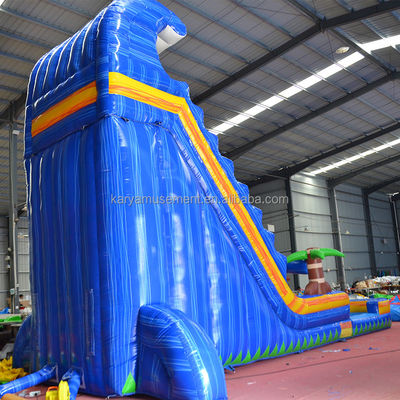 Digital Printing 23ft Tall Blue Marble Fantasy Water Slide Inflatable Games for Rental