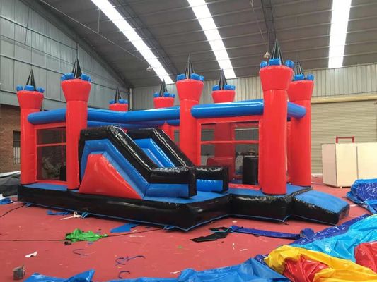 Commercial PVC Bounce House Obstacle Course and Slide for Inflatable Jump Bouncer