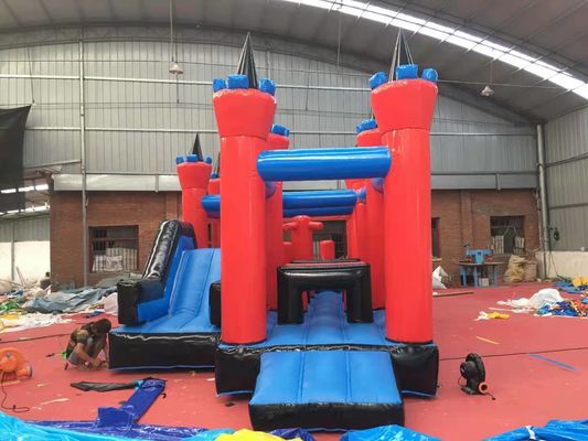 Commercial PVC Bounce House Obstacle Course and Slide for Inflatable Jump Bouncer