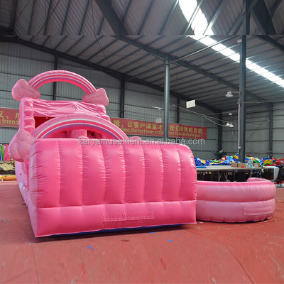Girls Pink Inflatable 26 Foot Water Slide Pool Perfect for Commercial Rental and Fun