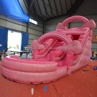 Girls Pink Inflatable 26 Foot Water Slide Pool Perfect for Commercial Rental and Fun