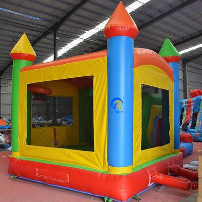 Customized Color Commercial Grade Pvc Rainbow Inflatable Bounce House with Slide Combo