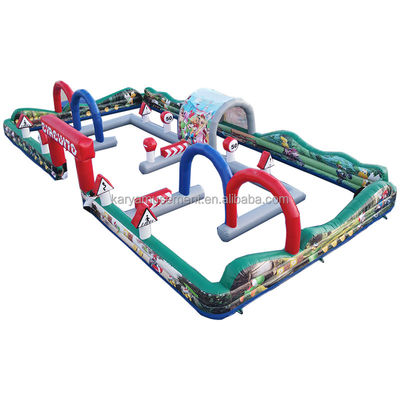 Kids' Favorite Commercial Custom Large Inflatable Go Kart Track for Kids' Sports Games