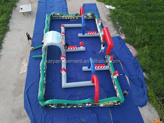 Kids' Favorite Commercial Custom Large Inflatable Go Kart Track for Kids' Sports Games