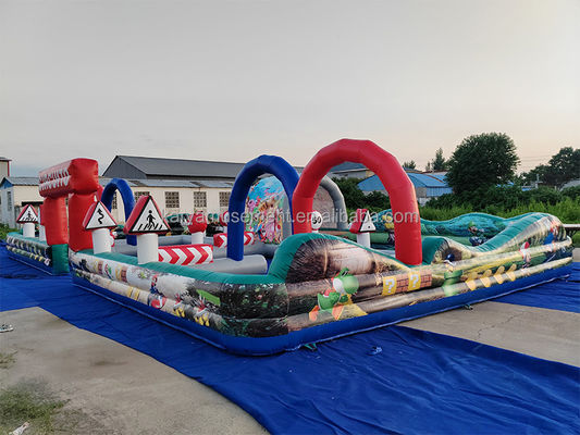 Kids' Favorite Commercial Custom Large Inflatable Go Kart Track for Kids' Sports Games