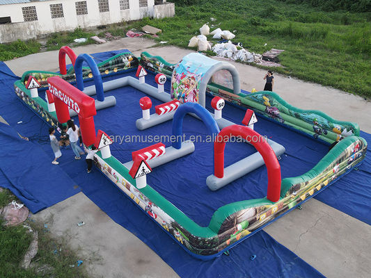 Kids' Favorite Commercial Custom Large Inflatable Go Kart Track for Kids' Sports Games
