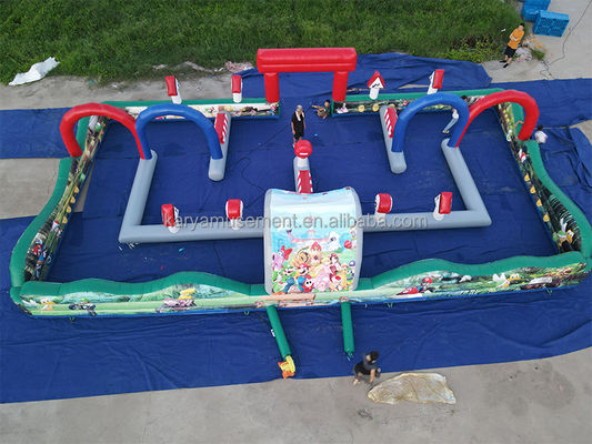 Kids' Favorite Commercial Custom Large Inflatable Go Kart Track for Kids' Sports Games