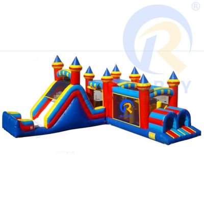 Blue 48ft Marble Mania Obstacle Course Inflatable Multi Configurable Slide and Bounce