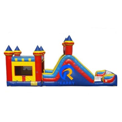 Blue 48ft Marble Mania Obstacle Course Inflatable Multi Configurable Slide and Bounce