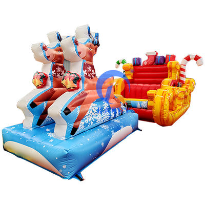 Unisex Bouncy Castle PORTABLE Christmas Inflatable Sleigh for Kids' Party Rentals