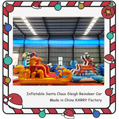 Unisex Bouncy Castle PORTABLE Christmas Inflatable Sleigh for Kids' Party Rentals