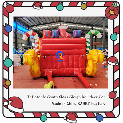 Unisex Bouncy Castle PORTABLE Christmas Inflatable Sleigh for Kids' Party Rentals