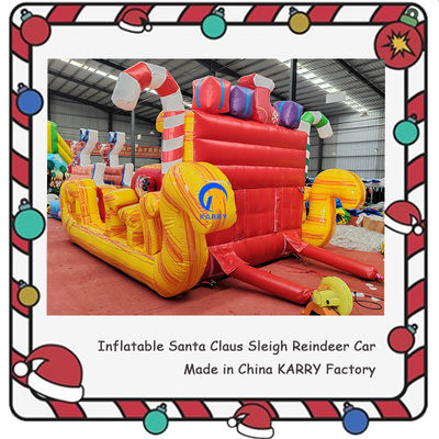 Unisex Bouncy Castle PORTABLE Christmas Inflatable Sleigh for Kids' Party Rentals