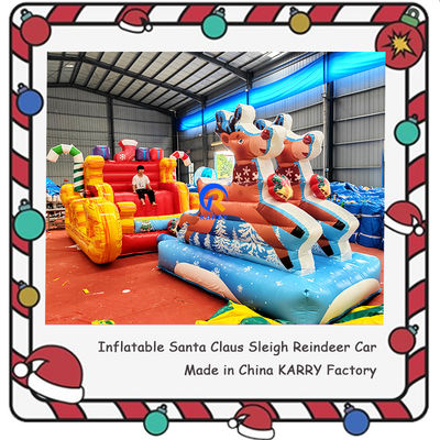 Unisex Bouncy Castle PORTABLE Christmas Inflatable Sleigh for Kids' Party Rentals