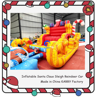 Unisex Bouncy Castle PORTABLE Christmas Inflatable Sleigh for Kids' Party Rentals