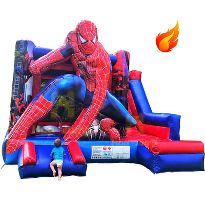 Unisex Kids Castle Play House with Slide Spiderman Commercial Inflatable Bouncy Castle